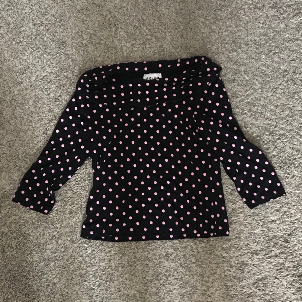 Esse pink polka dot blouse